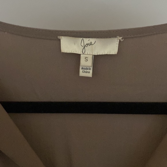 Joie Marlo Silk Split V-neck Pocket Blouse Long Sleeve Gray SZ S - Picture 4 of 7